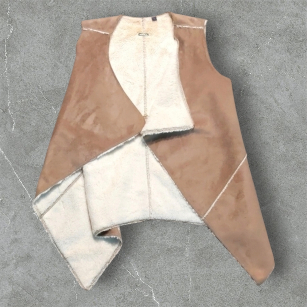 Women's Guess Faux Leather Draper Vest‎ Size XS